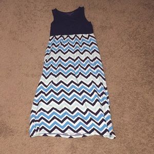 blue girls chevron maxi dress